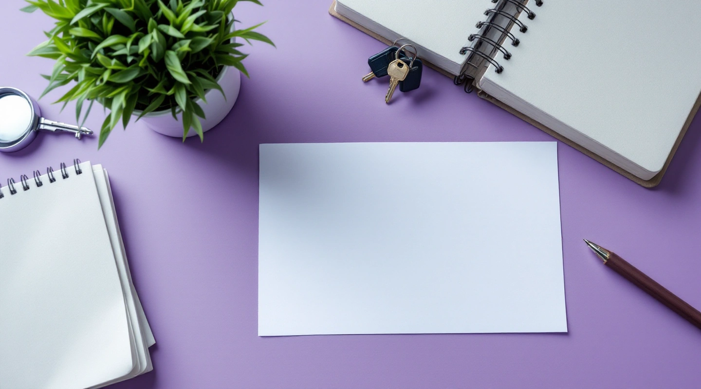 Rental keys and paperwork on a property management desk